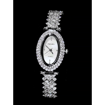 ساعة فخمة بتصميم راقي ومميز مطلية بالذهب مرصعة باحجار الزركون